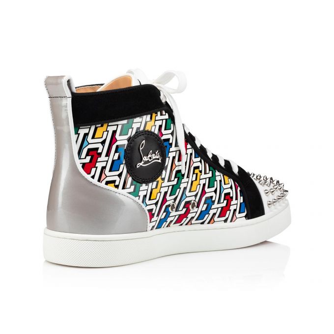 Christian Louboutin Lou Spikes Orlato Calf Sneakers Sneakers Herre Flerfarvede Sølv | DK-02211