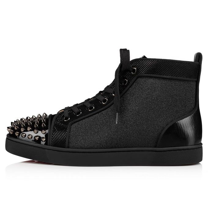 Christian Louboutin Lou Spikes Orlato Creative Læder Sneakers Sneakers Herre Sort | DK-84412