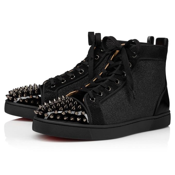 Christian Louboutin Lou Spikes Orlato Creative Læder Sneakers Sneakers Herre Sort | DK-84412