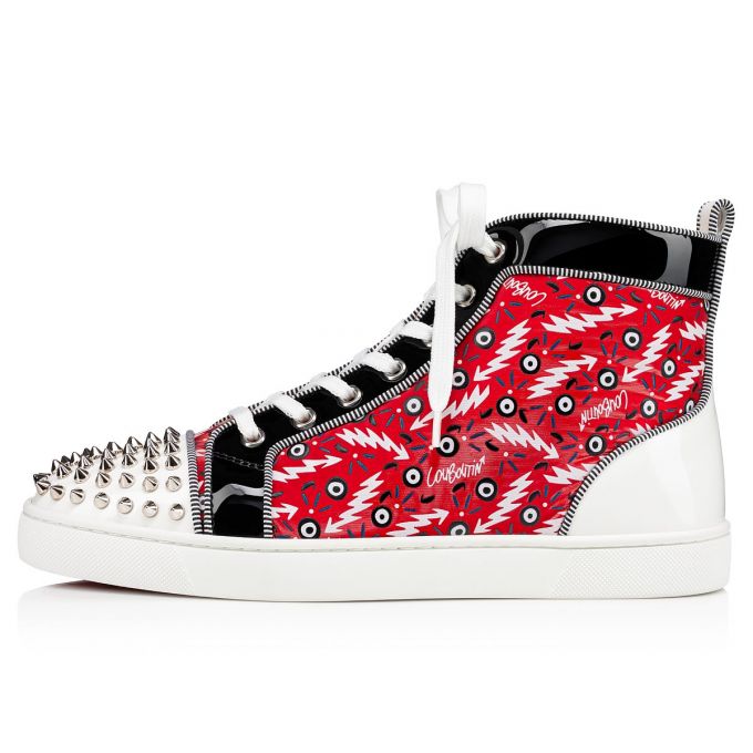 Christian Louboutin Lou Spikes Orlato Version Creative Fabric Sneakers Sneakers Herre Rød | DK-12614