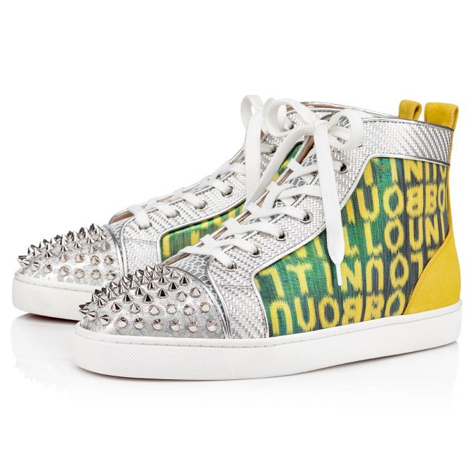 Christian Louboutin Lou Spikes Orlato Version Creative Fabric Sneakers Sneakers Herre Flerfarvede | DK-77680