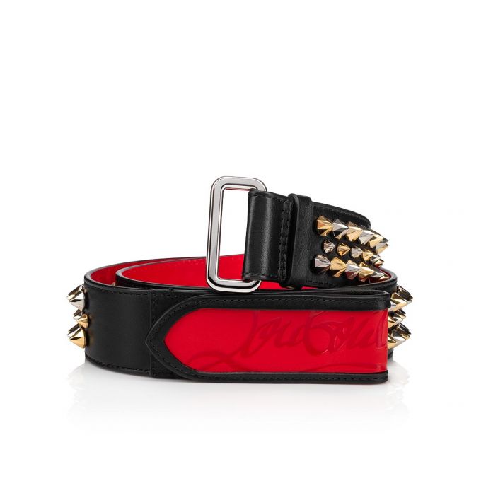 Christian Louboutin Loubi Belt Classic Læder Belts Bælter Herre Sort Rød Flerfarvede | DK-55635