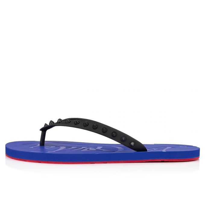 Christian Louboutin Loubi Flip 000 Pvc Sandals Espadrilles & Sandals Herre Sort Blå | DK-14588