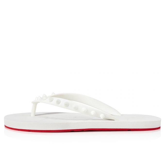 Christian Louboutin Loubi Flip Plastic Finish Mules Mules Dame Hvide | DK-33692