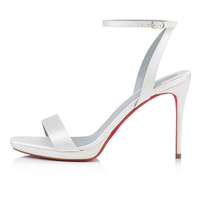 Christian Louboutin Loubi Queen 100 100 Sandals Sandaler Dame Hvide Blå | DK-56195