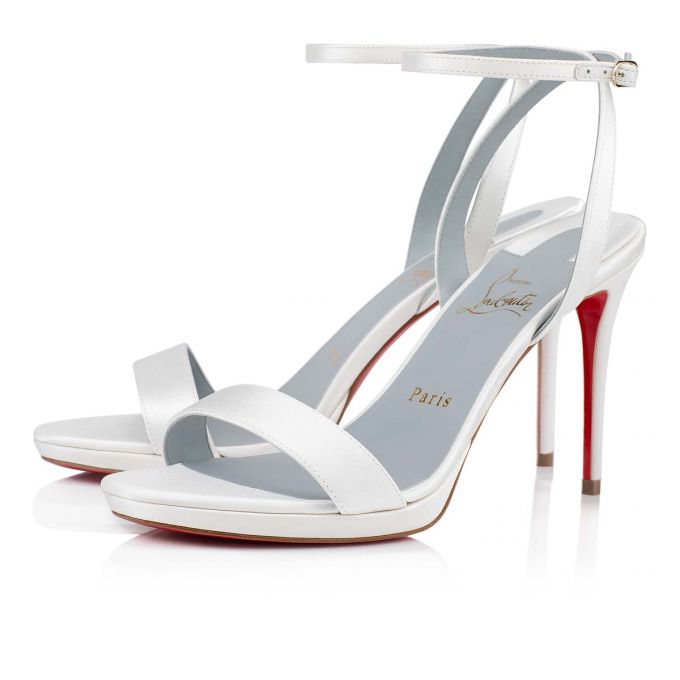 Christian Louboutin Loubi Queen 100 100 Sandals Sandaler Dame Hvide Blå | DK-56195