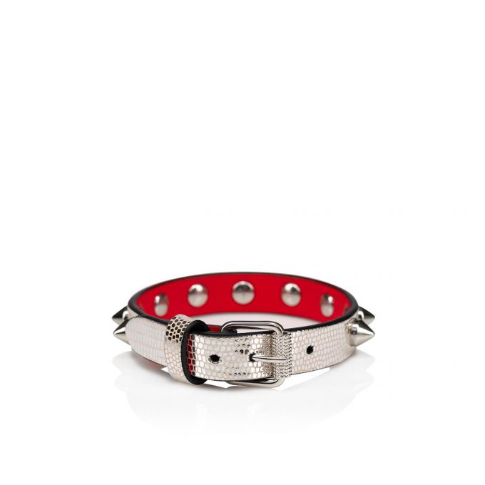 Christian Louboutin Loubilink Bracelet Creative Læder Bracelets Bracelets Dame Sølv | DK-13558