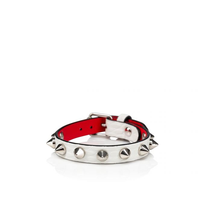 Christian Louboutin Loubilink Bracelet Creative Læder Bracelets Bracelets Dame Hvide Sølv | DK-54520