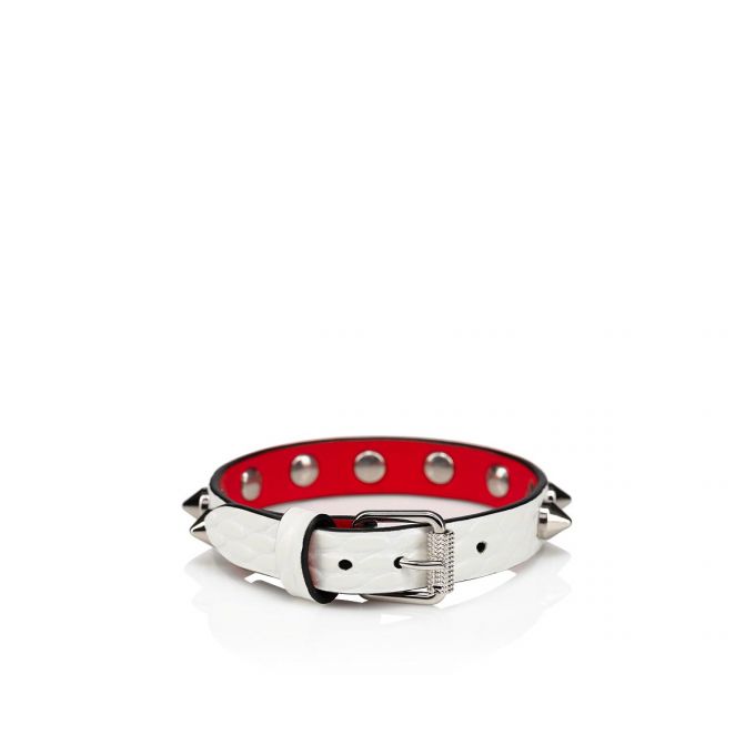 Christian Louboutin Loubilink Bracelet Creative Læder Bracelets Bracelets Dame Hvide Sølv | DK-54520