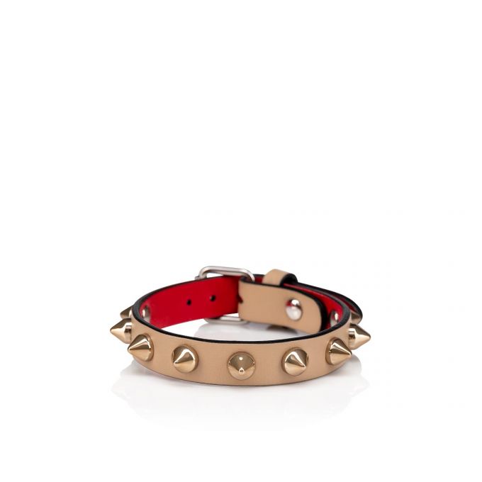 Christian Louboutin Loubilink Classic Læder Bracelets Bracelets Dame Beige | DK-63802