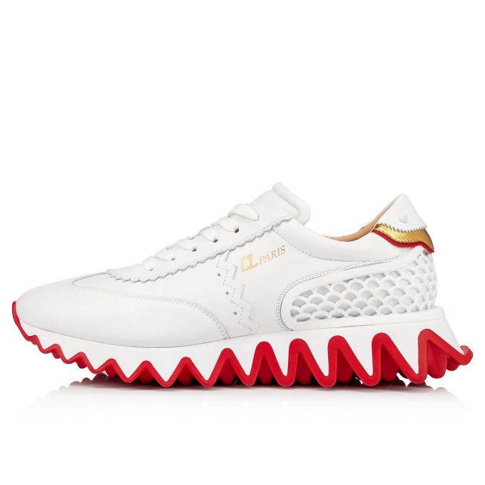 Christian Louboutin Loubishark Version Calf Sneakers Sneakers Herre Hvide | DK-86985