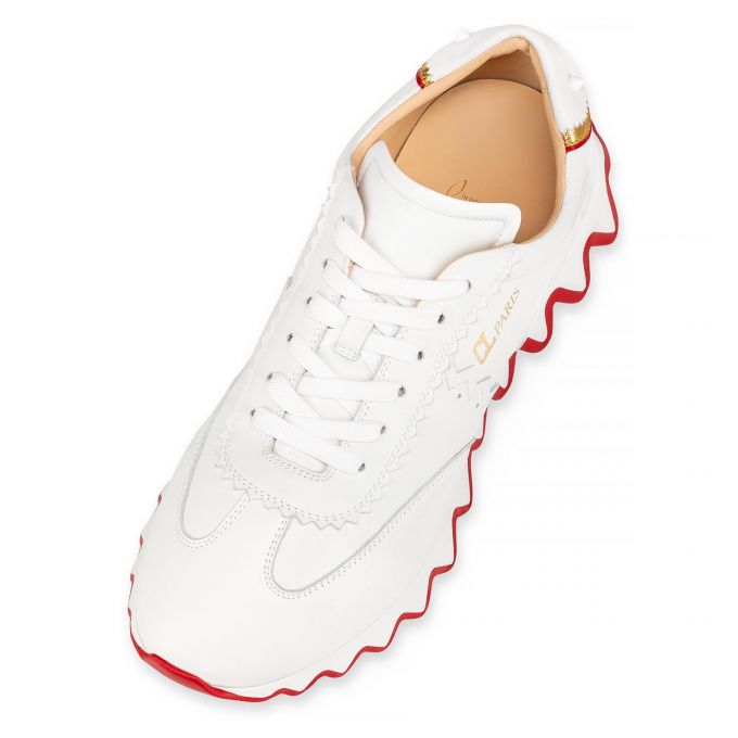 Christian Louboutin Loubishark Version Calf Sneakers Sneakers Herre Hvide | DK-86985