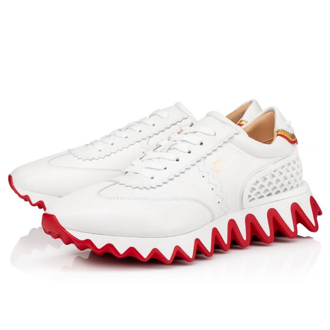 Christian Louboutin Loubishark Version Calf Sneakers Sneakers Herre Hvide | DK-86985