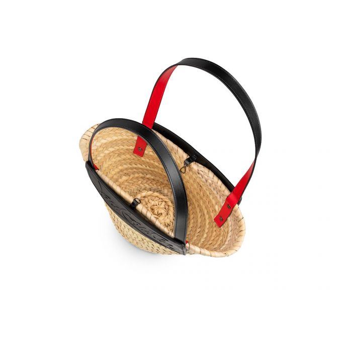 Christian Louboutin Loubishore Small Creative Fabric Basket Basket Dame Hvide Sort | DK-20413