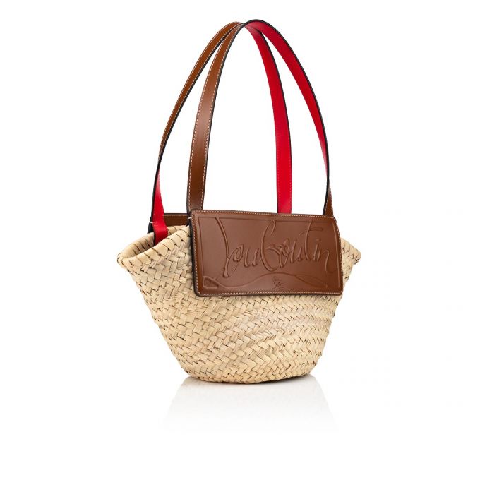 Christian Louboutin Loubishore Small Creative Fabric Basket Basket Dame Beige | DK-49038