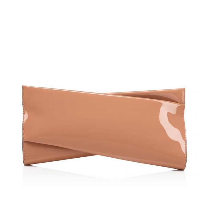 Christian Louboutin Loubitwist Clutch Classic Læder Evening Bags Evening Bags Dame Beige | DK-57910