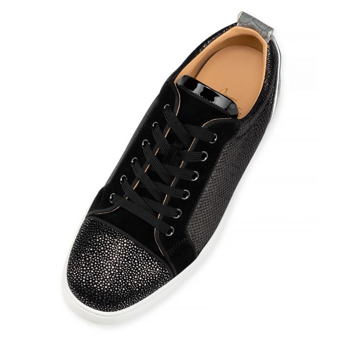 Christian Louboutin Louis Junior Orlato Creative Læder Sneakers Sneakers Herre Sort Sølv | DK-28073