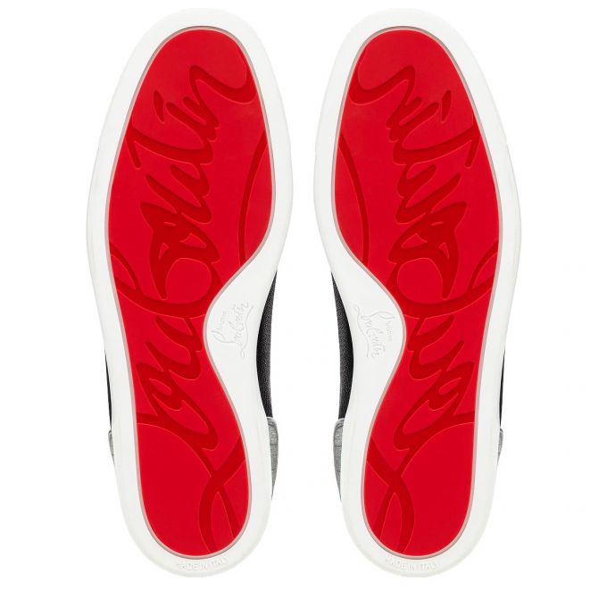 Christian Louboutin Louis Junior Orlato Creative Læder Sneakers Sneakers Herre Sort Sølv | DK-28073