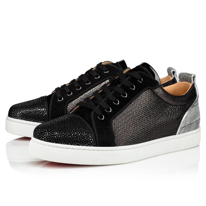 Christian Louboutin Louis Junior Orlato Creative Læder Sneakers Sneakers Herre Sort Sølv | DK-28073