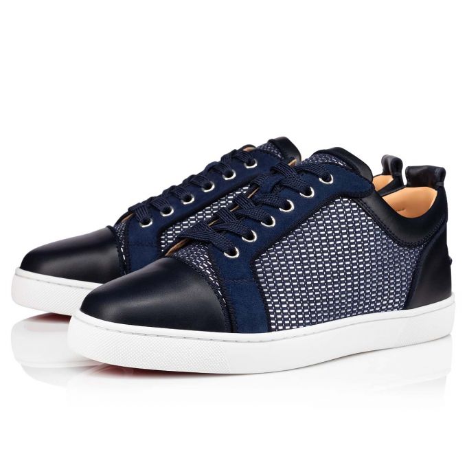 Christian Louboutin Louis Junior Orlato Bomulds Sneakers Sneakers Herre Blå | DK-97547