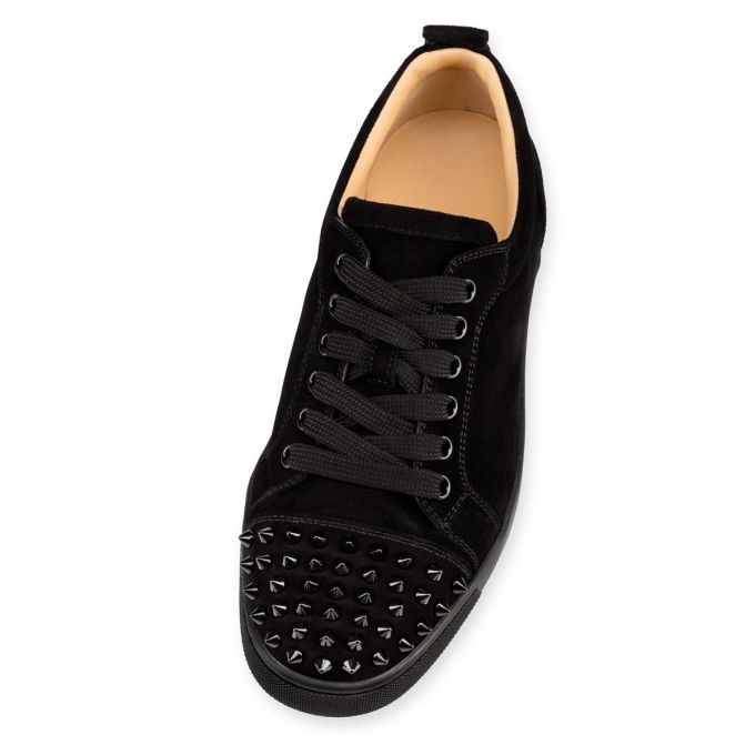 Christian Louboutin Louis Junior Sp 000 Veau Velours Sneakers Sneakers Dame Sort | DK-05567