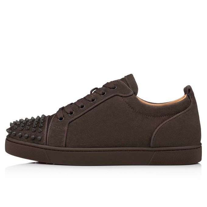 Christian Louboutin Louis Junior Sp 000 Mat Veau Velours Sneakers Sneakers Herre Mørkegrå | DK-05582