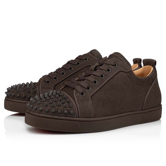 Christian Louboutin Louis Junior Sp 000 Mat Veau Velours Sneakers Sneakers Herre Mørkegrå | DK-05582