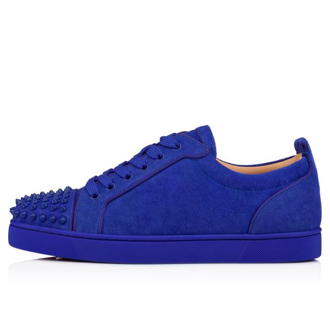 Christian Louboutin Louis Junior Sp 000 Mat Veau Velours Sneakers Sneakers Herre Blå | DK-61396