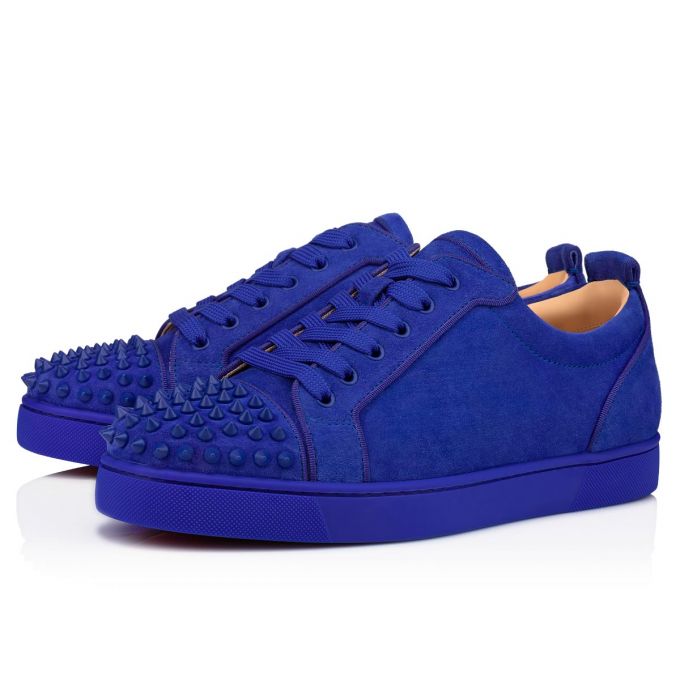 Christian Louboutin Louis Junior Sp 000 Mat Veau Velours Sneakers Sneakers Herre Blå | DK-61396