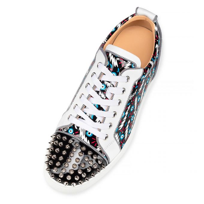 Christian Louboutin Louis Junior Spikes Orlato Creative Læder Sneakers Sneakers Herre Sort Hvide | DK-10780