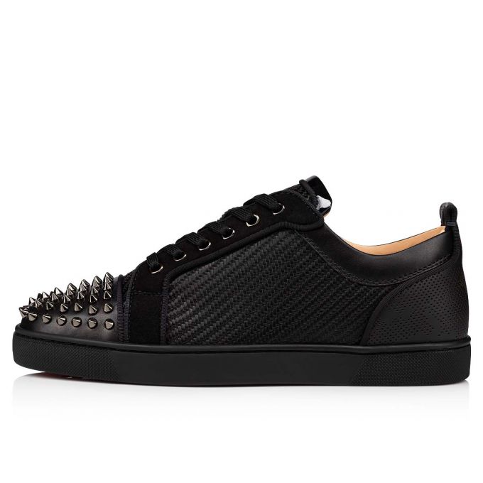 Christian Louboutin Louis Junior Spikes Orlato Bomulds Sneakers Sneakers Herre Sort | DK-75198