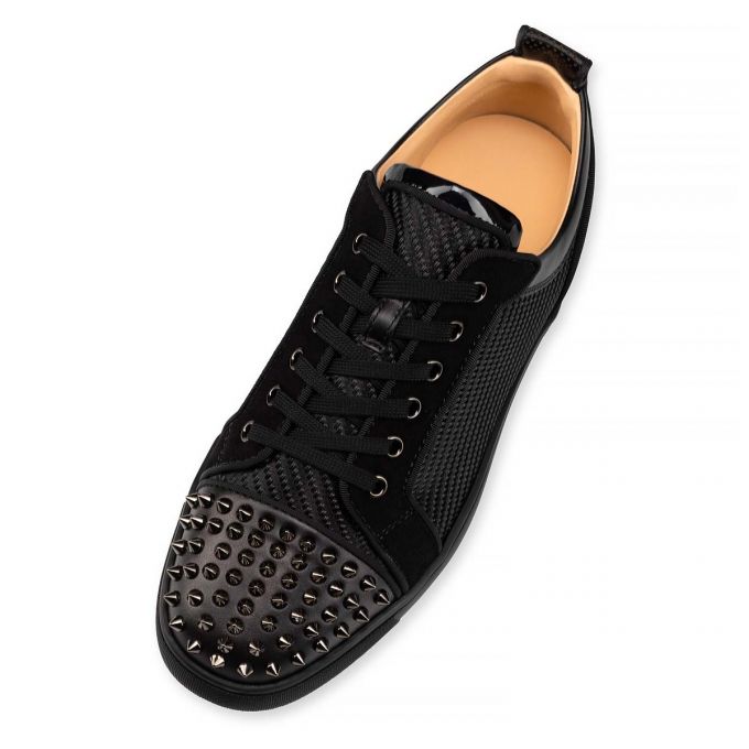 Christian Louboutin Louis Junior Spikes Orlato Bomulds Sneakers Sneakers Herre Sort | DK-75198