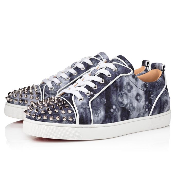 Christian Louboutin Louis Junior Spikes Orlato Bomulds Sneakers Sneakers Herre Flerfarvede Sølv | DK-94487