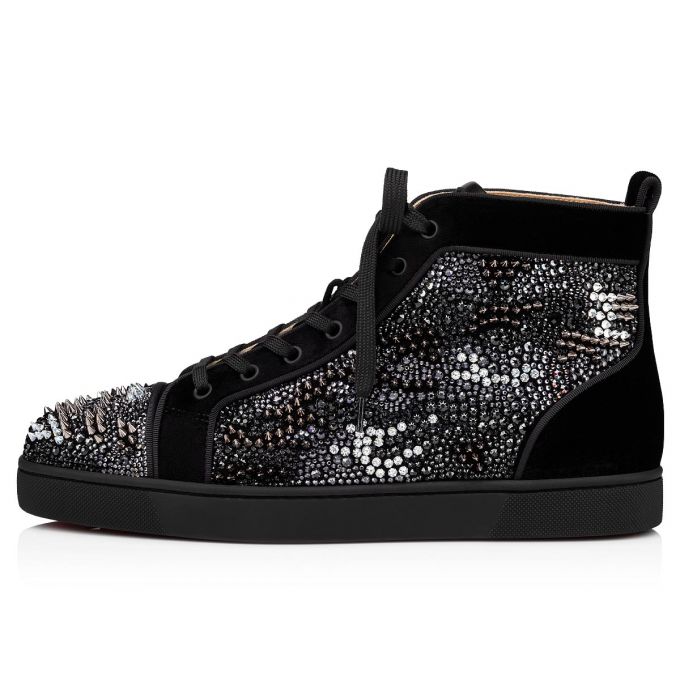 Christian Louboutin Louis Orlato Bling Bang Version Strass Sneakers Sneakers Herre Sort | DK-35584