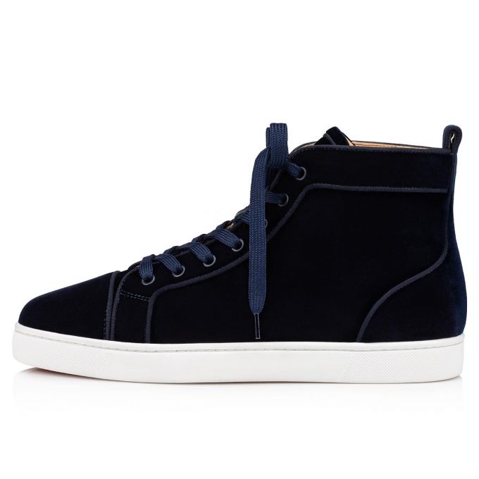 Christian Louboutin Louis Orlato Classic Fabric Sneakers Sneakers Herre Mørkeblå | DK-39612