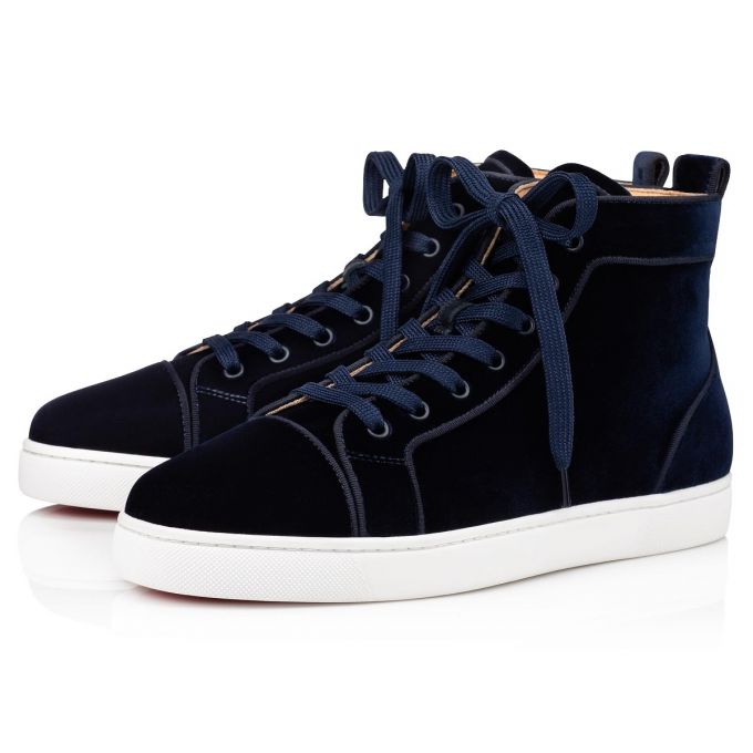 Christian Louboutin Louis Orlato Classic Fabric Sneakers Sneakers Herre Mørkeblå | DK-39612