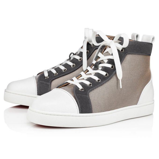 Christian Louboutin Louis Orlato Creative Fabric Sneakers Sneakers Herre Hvide Grå | DK-51877