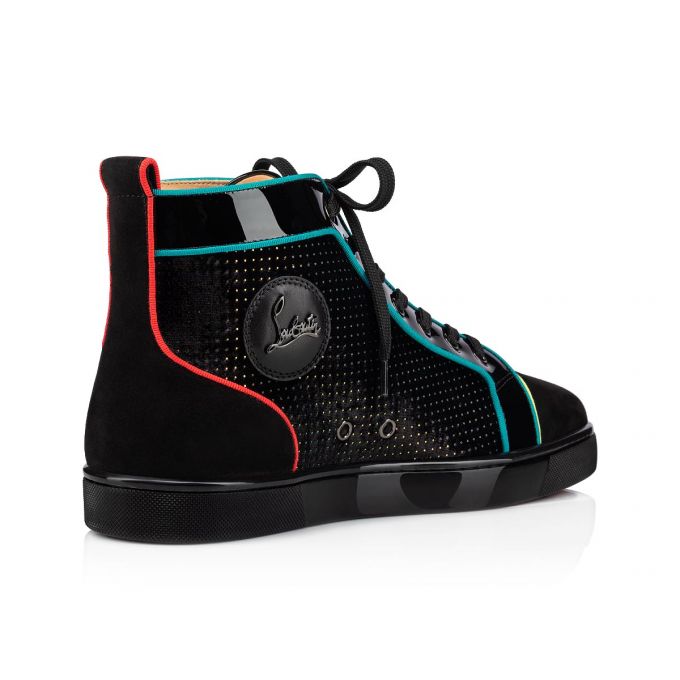 Christian Louboutin Louis Orlato Velvet Sneakers Sneakers Herre Sort Flerfarvede | DK-06538