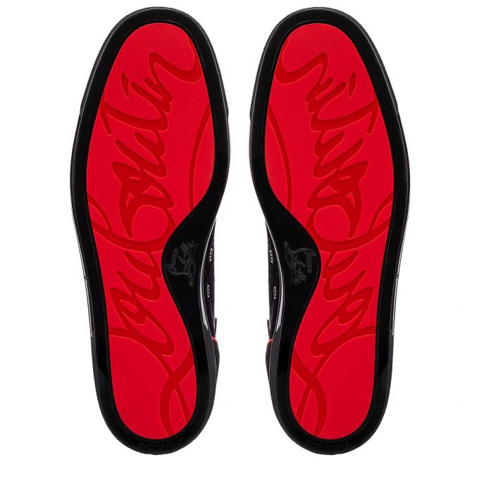 Christian Louboutin Louis Orlato Velvet Sneakers Sneakers Herre Sort Flerfarvede | DK-06538