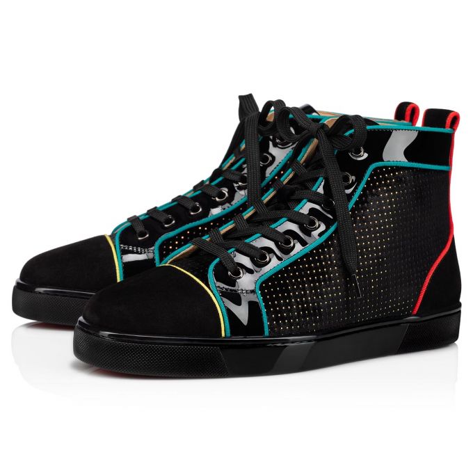 Christian Louboutin Louis Orlato Velvet Sneakers Sneakers Herre Sort Flerfarvede | DK-06538