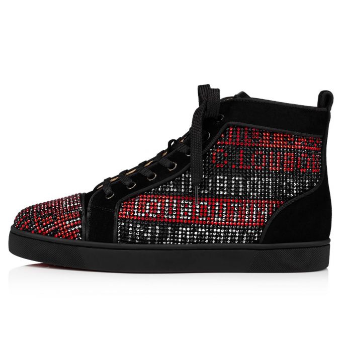 Christian Louboutin Louis Strass Sneakers Sneakers Herre Sort Flerfarvede | DK-19678