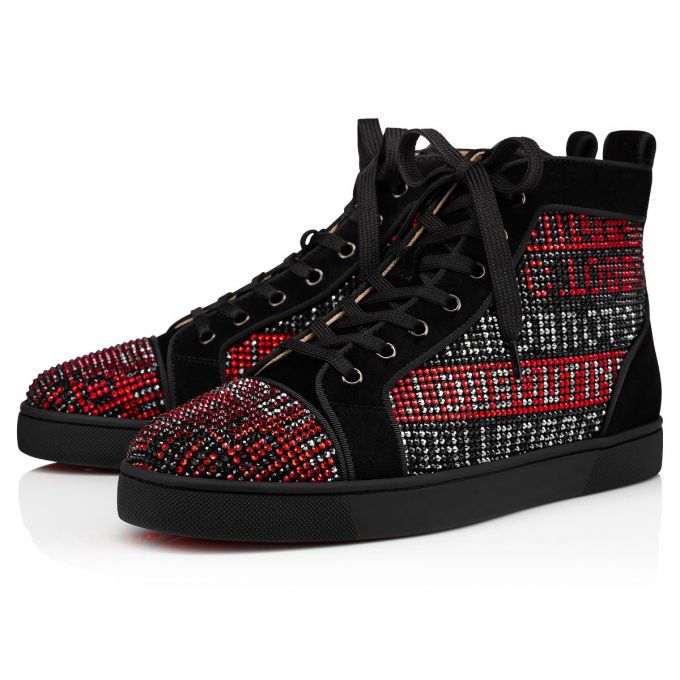 Christian Louboutin Louis Strass Sneakers Sneakers Herre Sort Flerfarvede | DK-19678