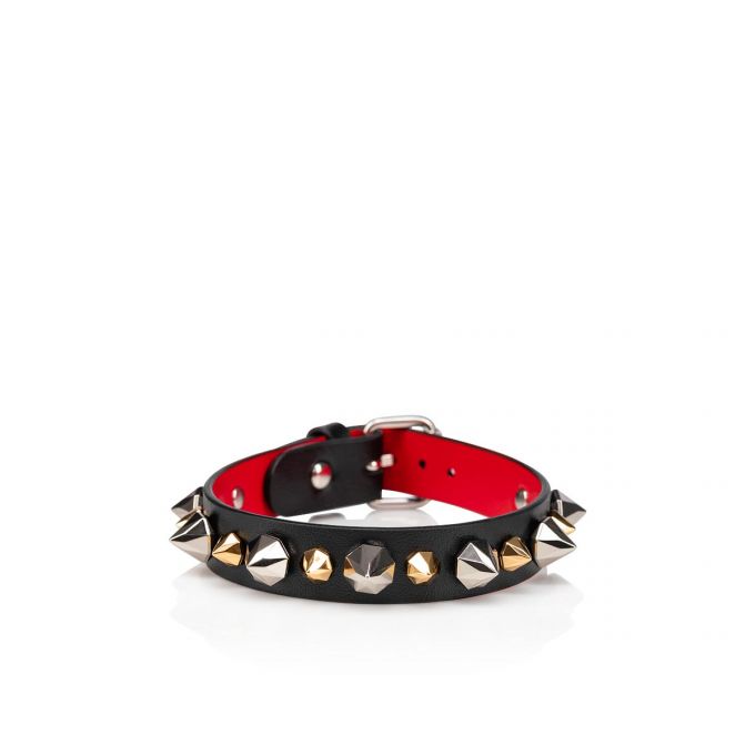 Christian Louboutin M Loubilink Bracelet Classic Læder Bracelets Bracelets Herre Sort Flerfarvede | DK-93066