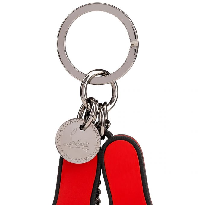 Christian Louboutin M Lug Sole Metallic Finish Keyrings Nøglering Herre Sort Rød | DK-07336