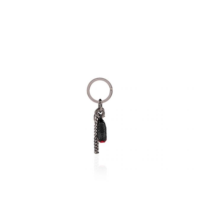 Christian Louboutin M Løbe Metallic Finish Keyrings Nøglering Dame Sort Rød | DK-34217