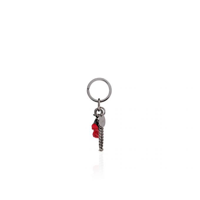 Christian Louboutin M Løbe Metallic Finish Keyrings Nøglering Dame Sort Rød | DK-34217