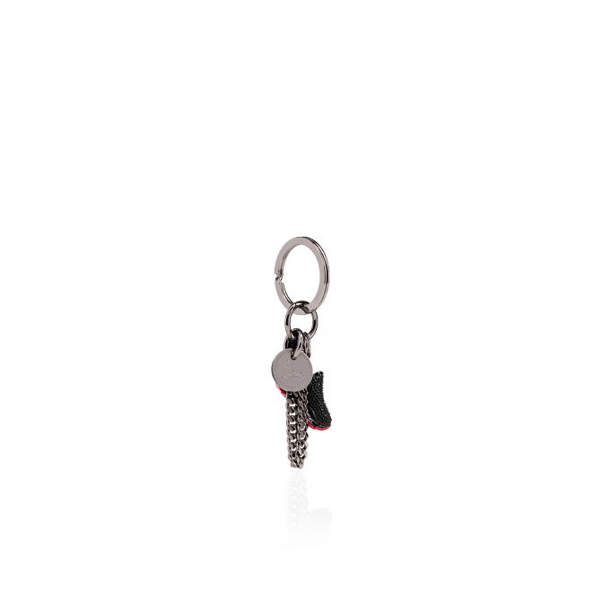 Christian Louboutin M Løbe Metallic Finish Keyrings Nøglering Dame Sort Rød | DK-34217