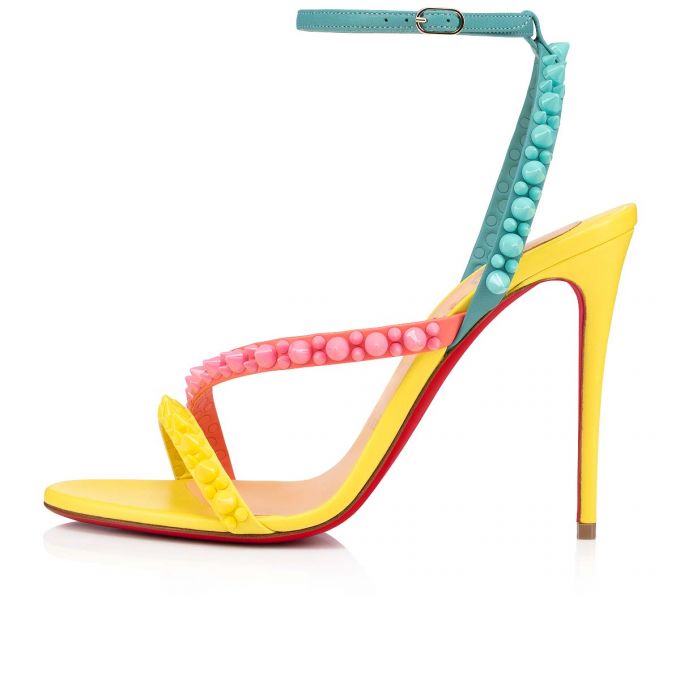 Christian Louboutin Mafaldina Spikes 100 Nappa Sandals Sandaler Dame Flerfarvede | DK-37446