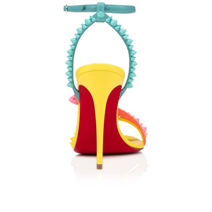 Christian Louboutin Mafaldina Spikes 100 Nappa Sandals Sandaler Dame Flerfarvede | DK-37446