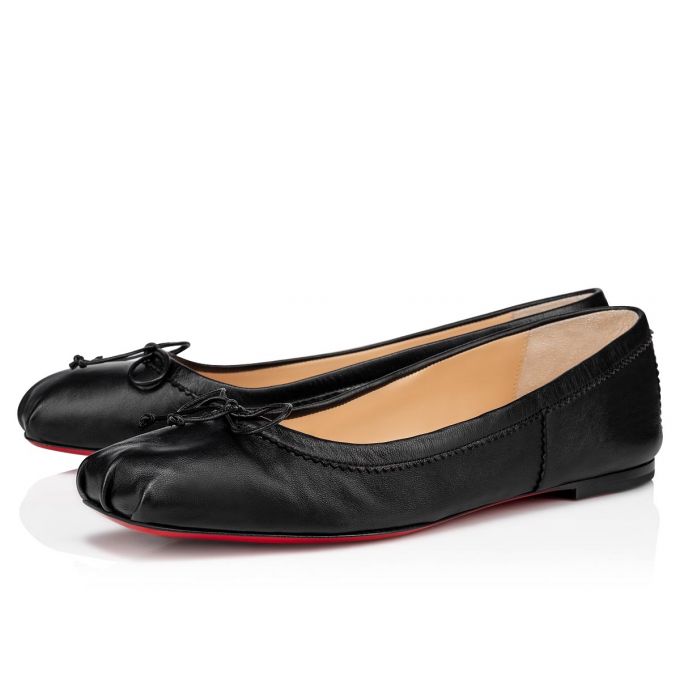 Christian Louboutin Mamadrague Nappa Flats Flats Dame Sort | DK-97522